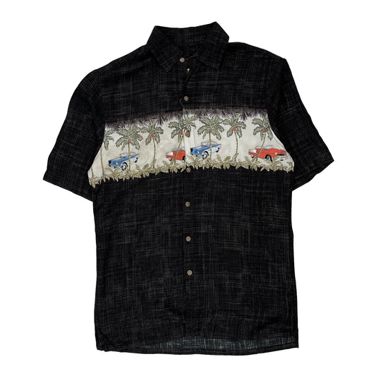 Batik Bay Graphic Hawaiian Shirt - Small Black Viscose