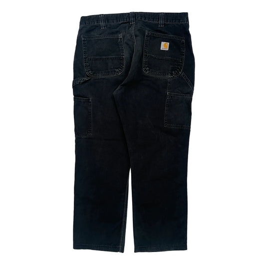 Carhartt Double Knee Carpenter Trousers - 36W 32L Black Cotton