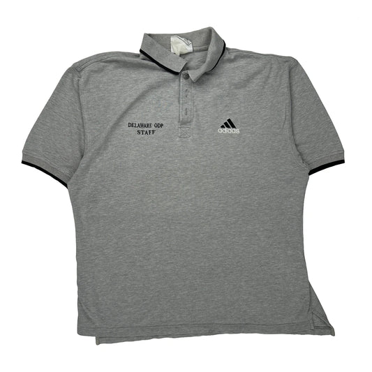 Vintage Delaware Odp Staff Adidas Polo Shirt - XL Grey Cotton