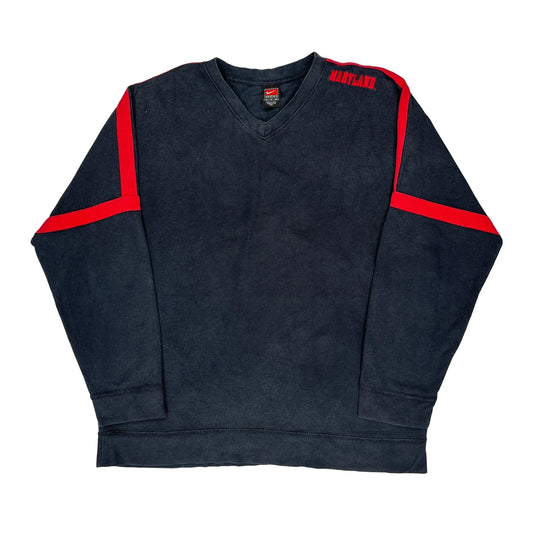 Maryland Nike College Long Sleeve T-Shirt - XL Grey Cotton