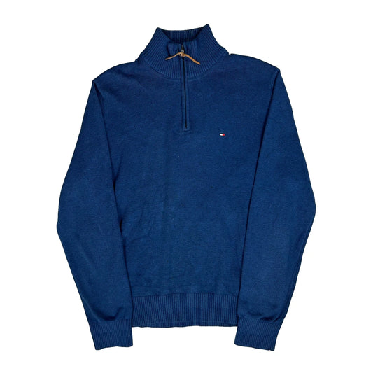 Tommy Hilfiger 1/4 Zip - Large Blue Cotton