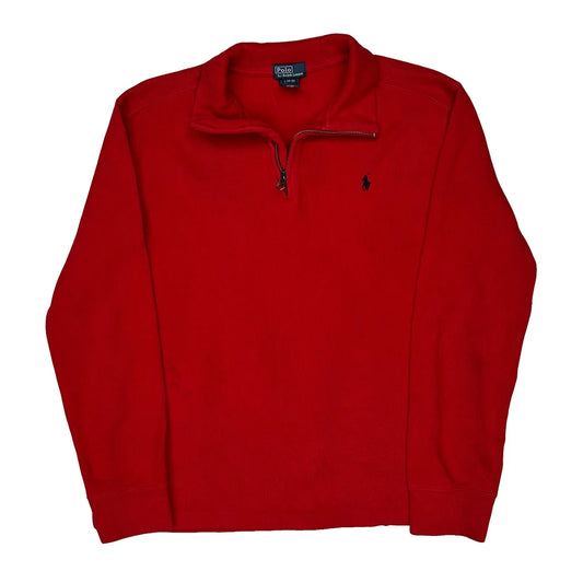 Age 14-16 Polo By Ralph Lauren 1/4 Zip - Large Red Cotton