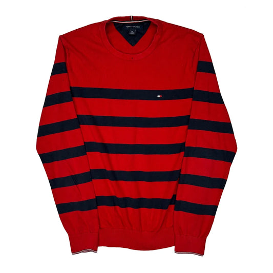 Tommy Hilfiger Striped Jumper - Small Navy Knitted
