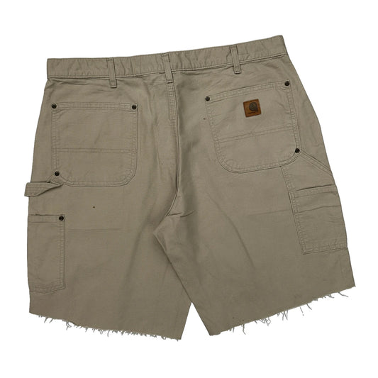 Carhartt Double Knee Carpenter Shorts - 38W 10L Beige Cotton