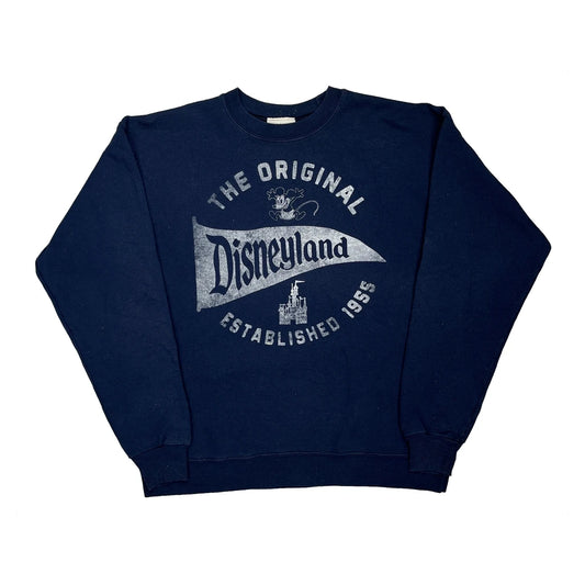 Vintage Disneyland Disney Graphic Sweatshirt - Medium Navy Cotton Blend