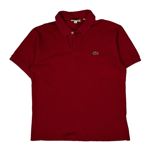 Lacoste Polo Shirt - Medium Red Cotton