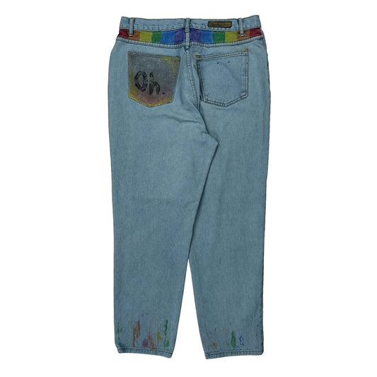 Vintage Bill Blass Graphic Jeans - 31W UK 12 Light Wash Cotton
