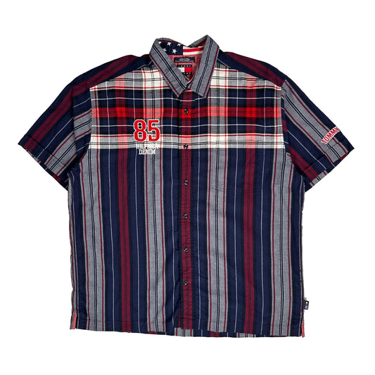 85 Hilfiger Denim Tommy Jeans Checked Short Sleeve Shirt - XL Multicoloured Cotton
