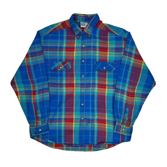 Wenaas Checked Flannel Shirt - XL Blue Cotton