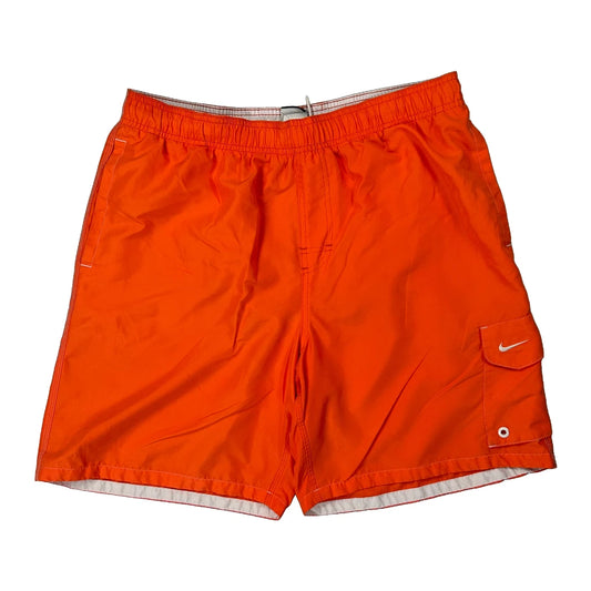 Nike Sport Shorts - Large Orange Polyester