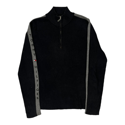 Tommy Hilfiger 1/4 Zip - Large Black Cotton