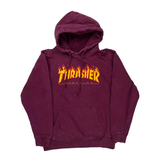 Thrasher Hoodie - Small Burgundy Cotton Blend