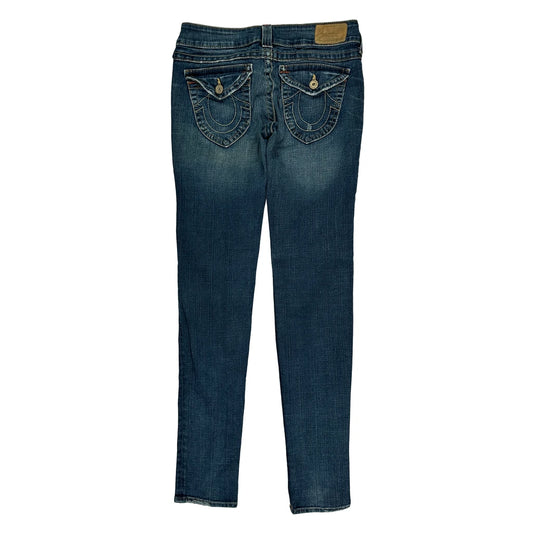 True Religion Skinny Jeans - 30W UK 8 Blue Cotton