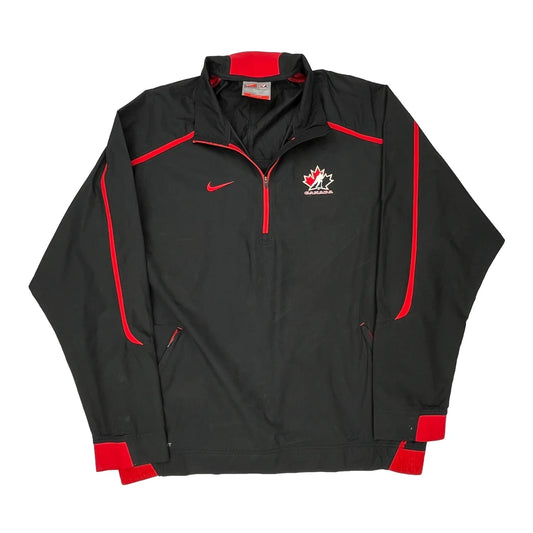 Canada Nike Windbreaker - Large Black Polyester