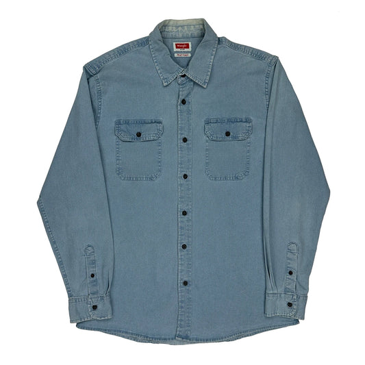 Flex For Comfort Wrangler Denim Shirt - Large Blue Cotton