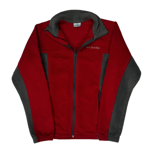 Columbia Fleece Jacket - Small Red Polyester