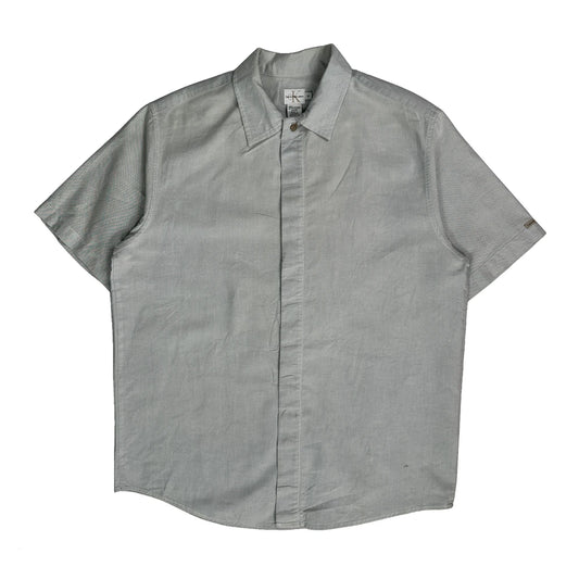Calvin Klein Jeans Short Sleeve Shirt - Medium Grey Cotton