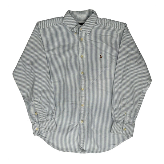 Age 14 Ralph Lauren Striped Shirt - Large White Cotton