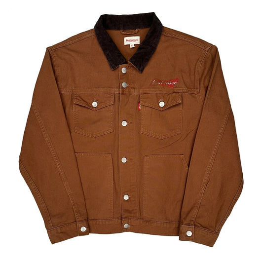 King Of Beers Budweiser Denim Jacket - XL Brown Cotton