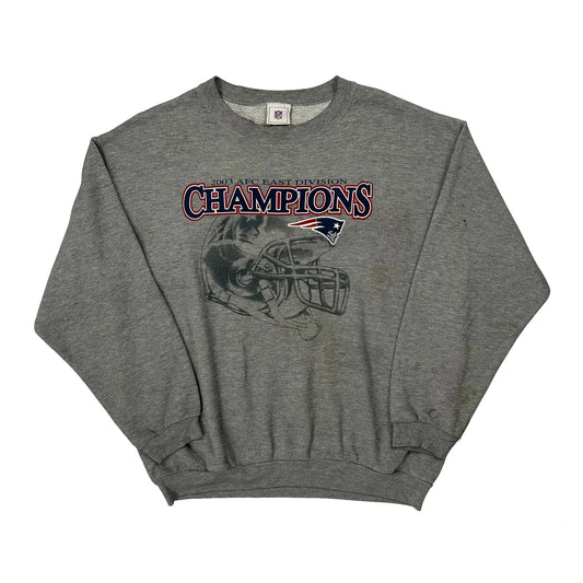 New England Patriots Nfl Football Sweatshirt - Medium Grey Cotton