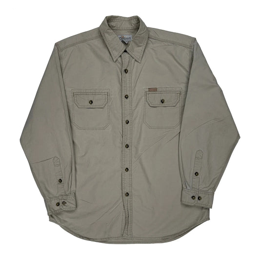 Rip Stop Carhartt Work Shirt - Large Beige Cotton