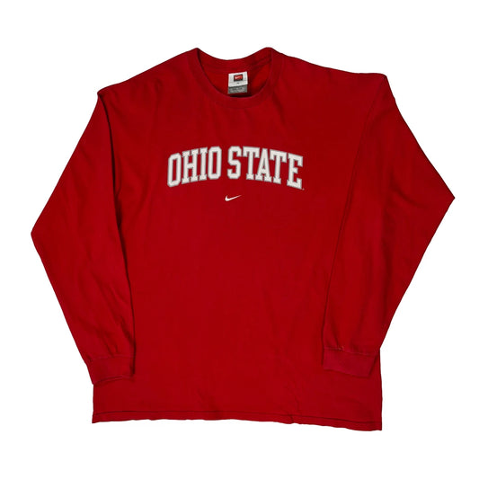 Vintage Ohio State Nike College Long Sleeve T-Shirt - XL Red Cotton