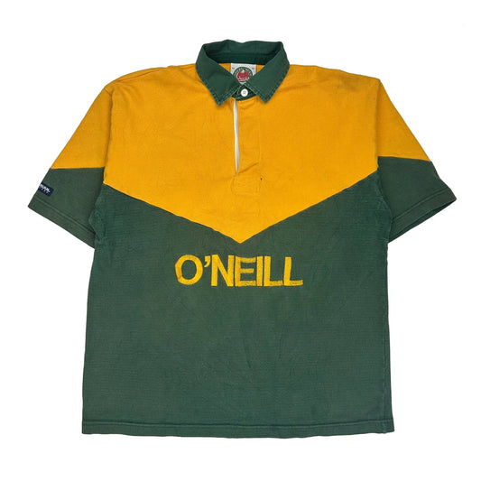 Barbarian Spellout Rugby Shirt - XL Green Cotton