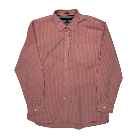 Tommy Hilfiger Striped Shirt - XL Pink Cotton