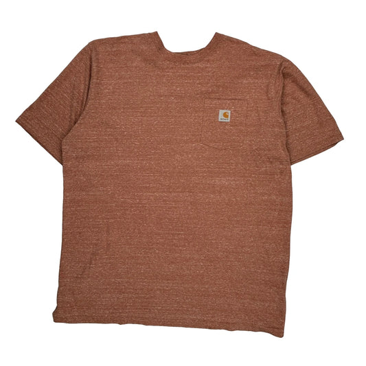 Carhartt Tall T-Shirt - 2XL Brown Cotton Blend