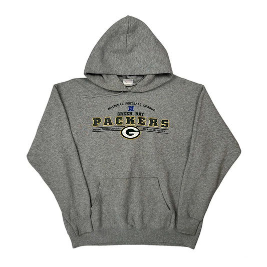 Vintage Green Bay Packers Nfl Hoodie - No Size Grey Cotton