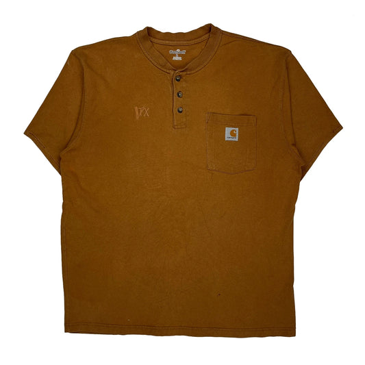 Carhartt T-Shirt - Large Brown Cotton