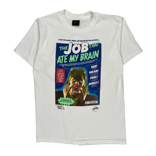 Humorous Print Changes Graphic T-Shirt - Large White Cotton