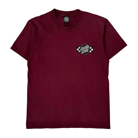 Vintage Santa Cruz Graphic T-Shirt - Small Burgundy Cotton