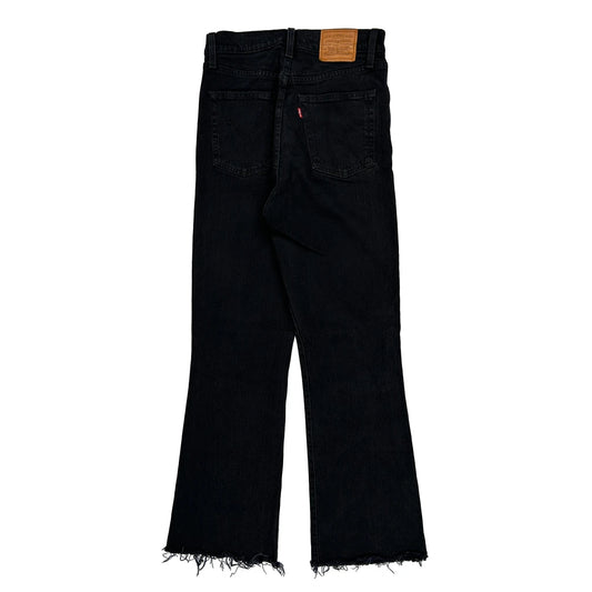 Levis Flared Jeans - 26W UK 6 Black Cotton