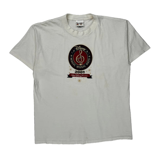 Magic Music Days 2001 Disney Graphic T-Shirt - XL White Cotton