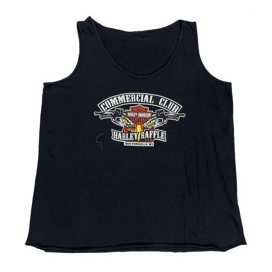 Harley Raffle Harley Davidson Graphic Vest - XL Black Cotton