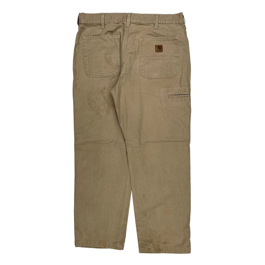 Carhartt Carpenter Trousers - 36W 31L Khaki Cotton