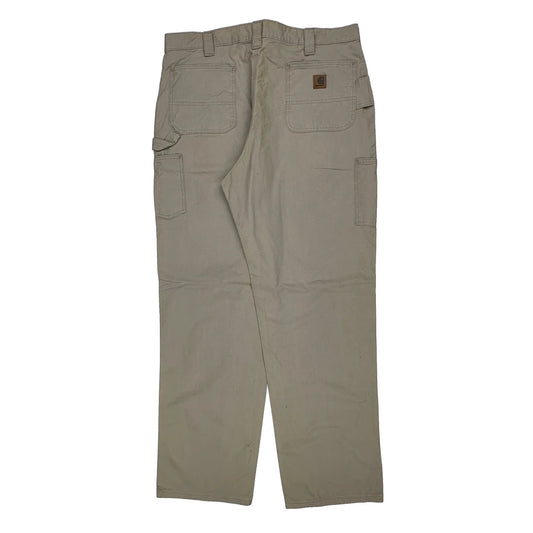 Carhartt Carpenter Trousers - 40W 32L Beige Cotton