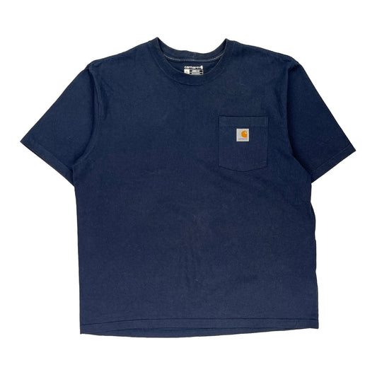 Carhartt T-Shirt - Large Navy Cotton