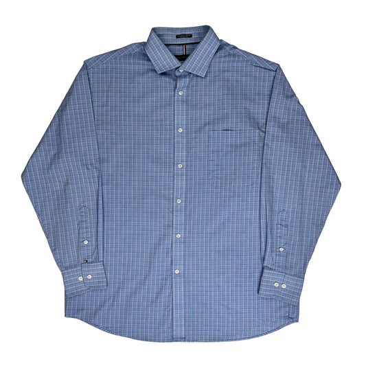 Tommy Hilfiger Checked Patterned Shirt - Large Blue Cotton