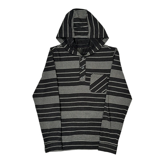 Oakley Striped Long Sleeve T-Shirt - Medium Black Cotton