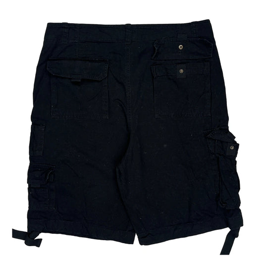 Divided Cargo Shorts - 36W 11L Black Cotton