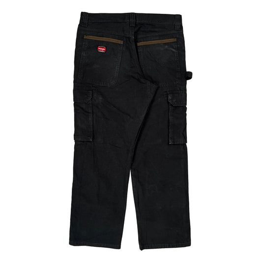 Wrangler Cargo Trousers - 32W 30L Black Cotton