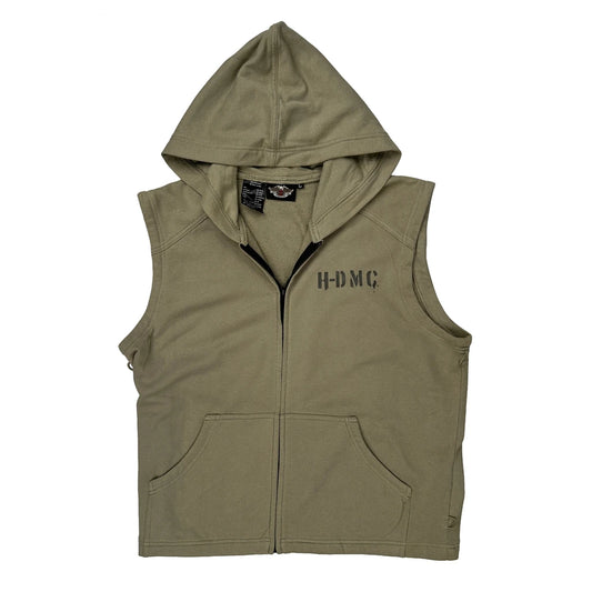 Harley Davidson Hoodie - Large Khaki Cotton