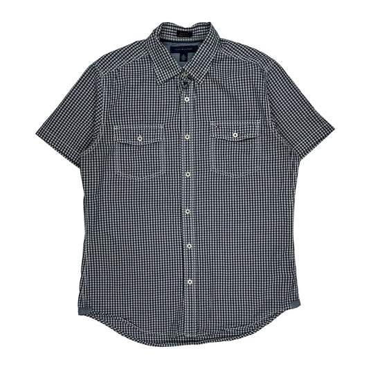 Tommy Hilfiger Checked Short Sleeve Shirt - Medium Black & White Cotton