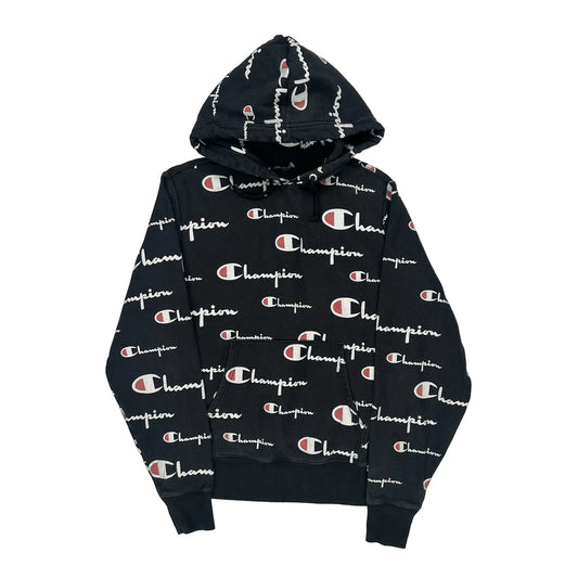 Spellout Champion Reverse Weave Hoodie - Medium Red Cotton Blend