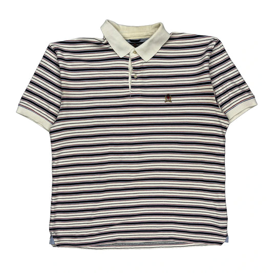 Tommy Hilfiger Striped Polo Shirt - XL Multicoloured Cotton