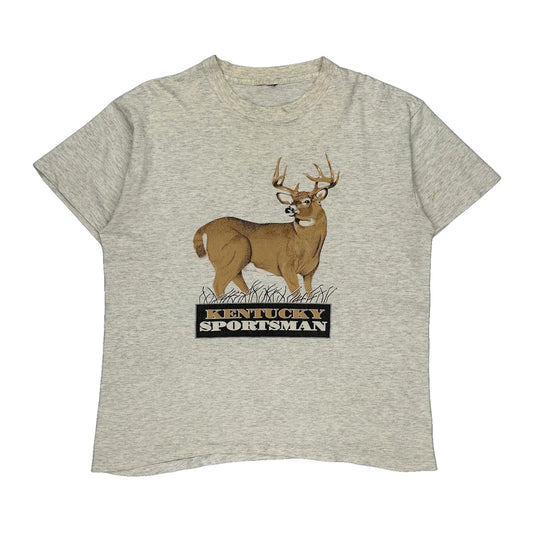 Single Stitch Unbranded Graphic T-Shirt - Large Beige Cotton