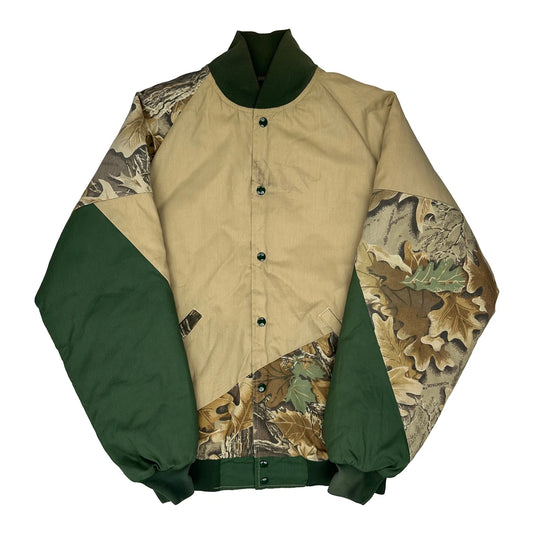 Vintage Ultimate Terrain Camo Bomber Jacket - Large Green Polyester