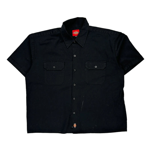 Dickies Short Sleeve Shirt - XL Black Cotton Blend